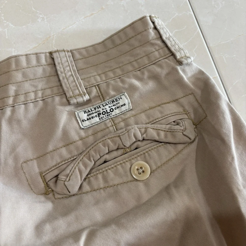 Vintage Polo Ralph Lauren Cargo Shorts Men's 36 Baggy Tan Beige Y2K Skate Golf